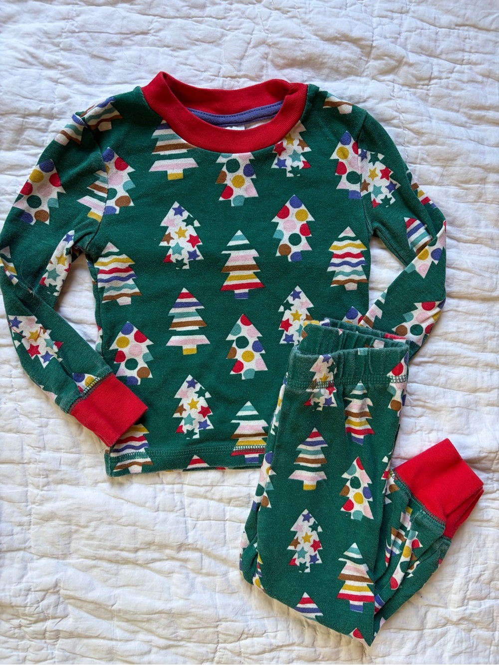 Mini Boden Glow In the Dark Christmas Tree Pajama Set